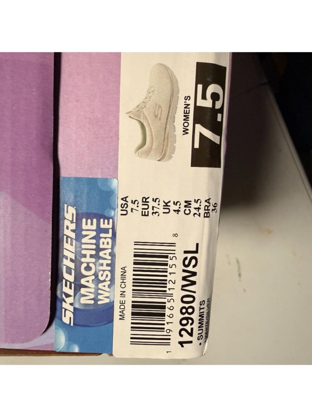 Skechers Women's Summits Sneaker White/Silver Size 7.5 NEW - Picture 6 of 6